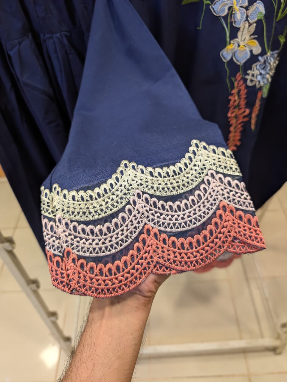 ZAINAB CHOTTANI INSPIRED FREESIA EMB 2 PIECE SUIT (NAVY BLUE)