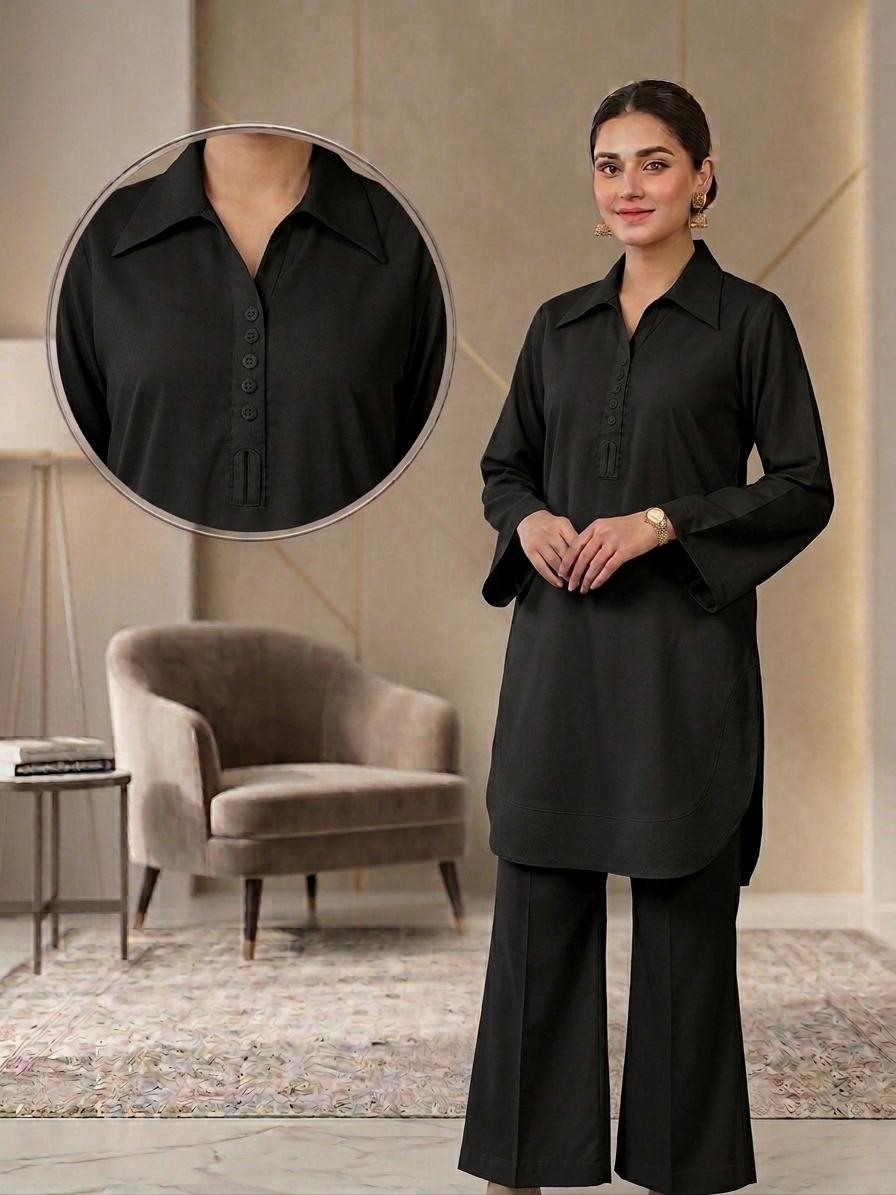 IKHWAT – Premium Irish Khaddar Co-Ord Set (Black)