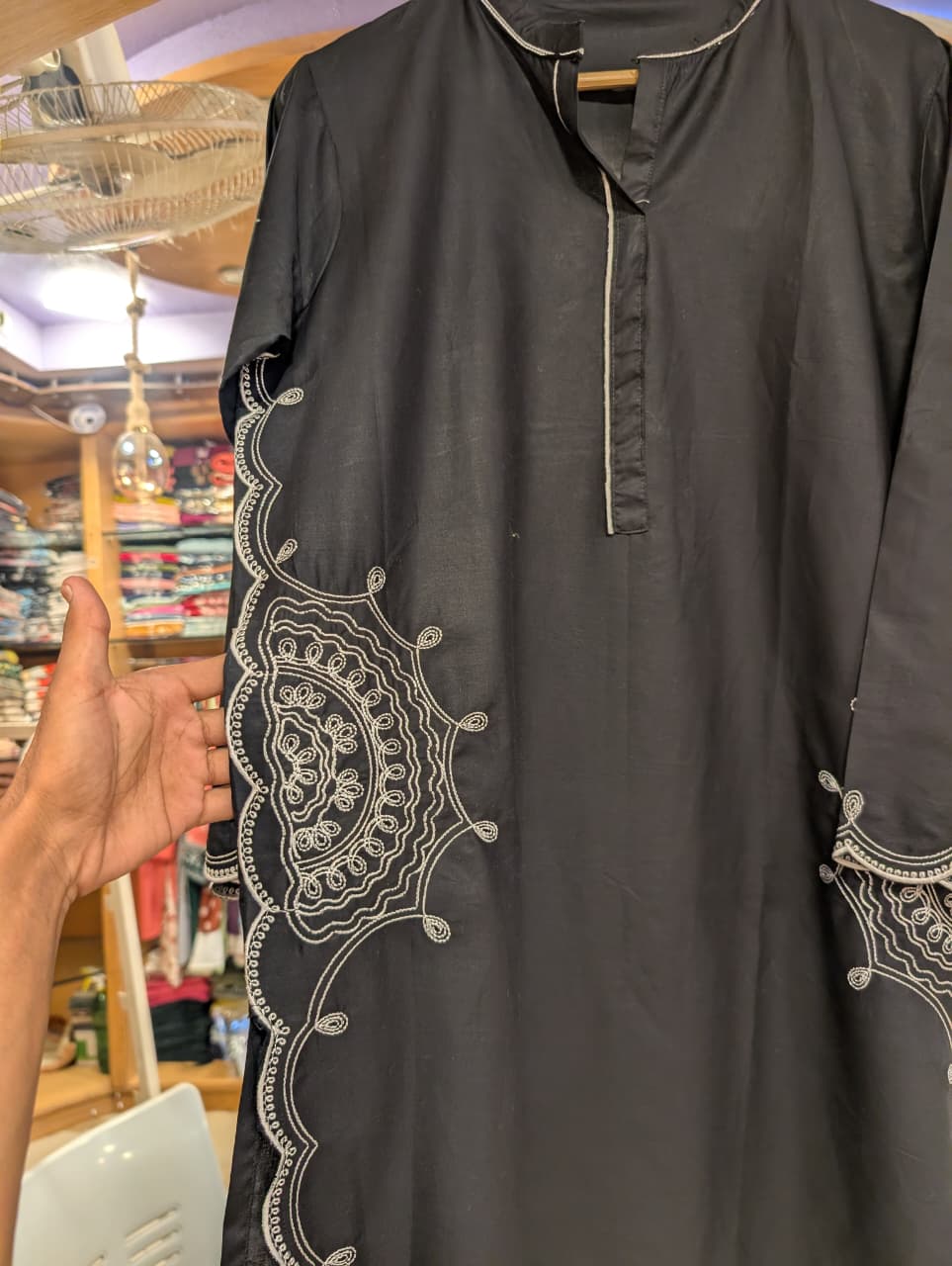 ETHNC INSPIRED NAIN SHALWAR SUIT – FORMAL BLACK & WHITE EDITION